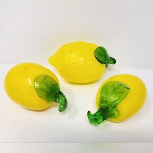 Vintage Glass Lemons Set Of 3